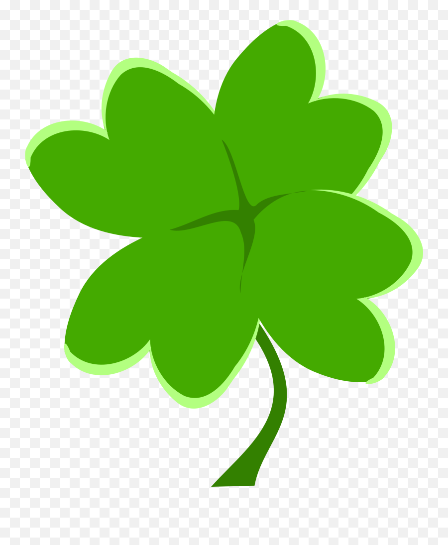 Green 4 Leaf Clover Clip Art Free Image - Clover Emoji,Four Leaf Clover Clipart