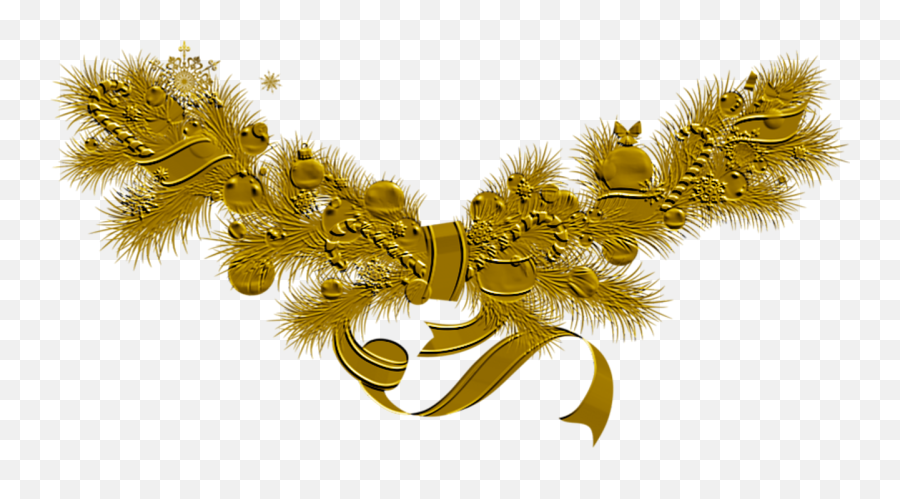 Golden Christmas Decoration Png - Golden Christmas Decoration Png Emoji,Christmas Decorations Png