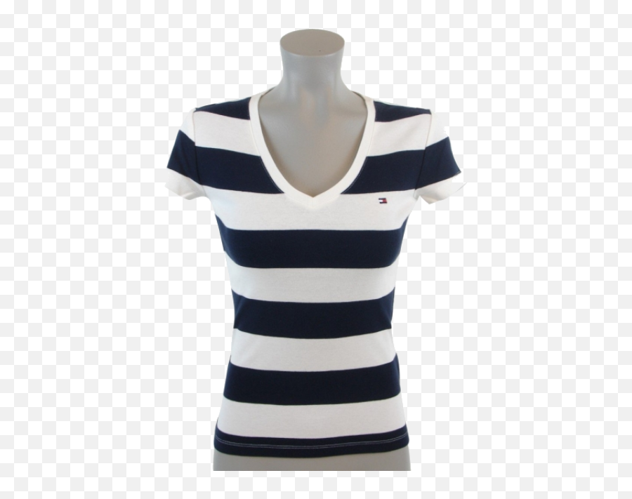 Tommy Hilfiger T - Tommy Hilfiger Blue And White Striped V Neck Emoji,Tommy Hilfiger Logo Shirts