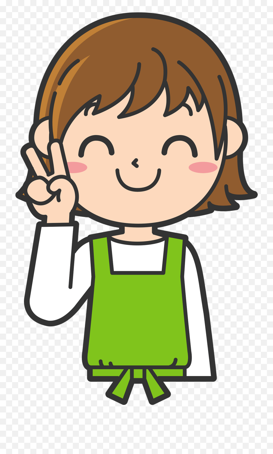 Female Clerk Is Giving V Sign Clipart - Female Store Clerk Clipart Png Emoji,V Clipart