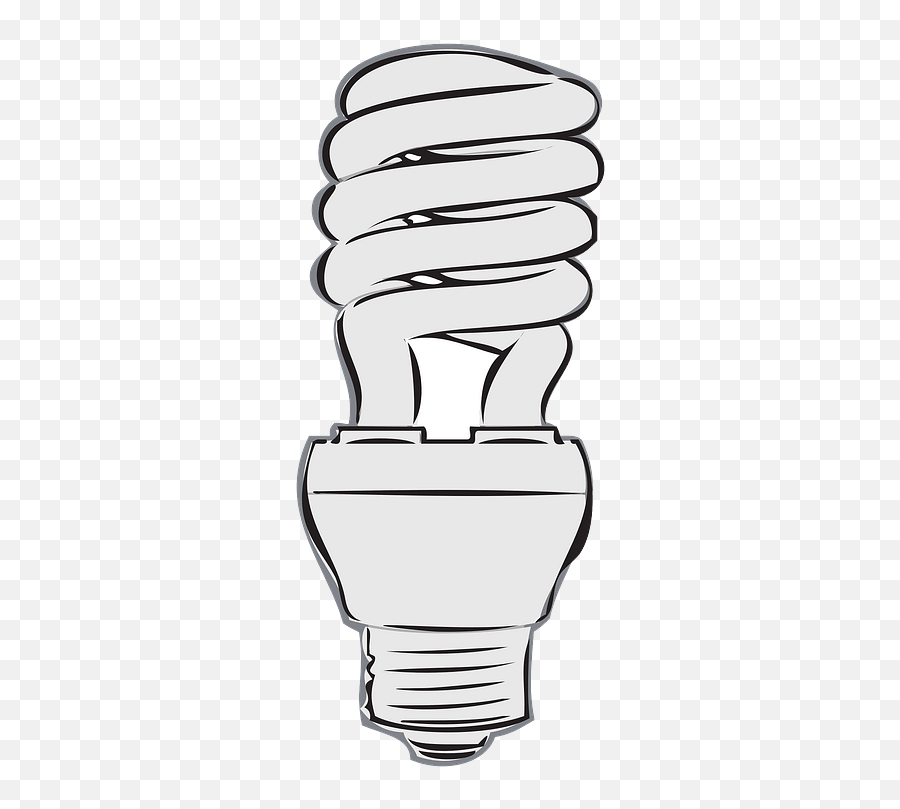 Fluorescent Lamp Clipart - Cfl Bulb Clipart Png Emoji,Light Bulb Clipart Black And White