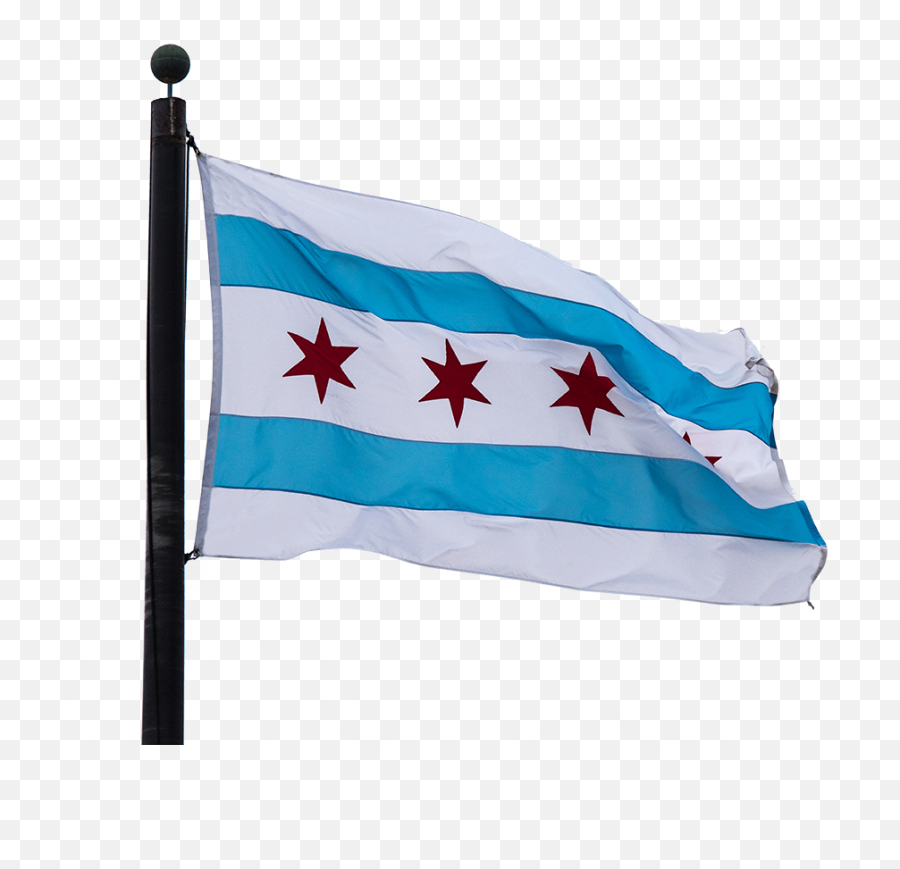 Chicago Flag On Pole Transparent - Clipart Chicago Flag Png Emoji,Chicago Flag Png