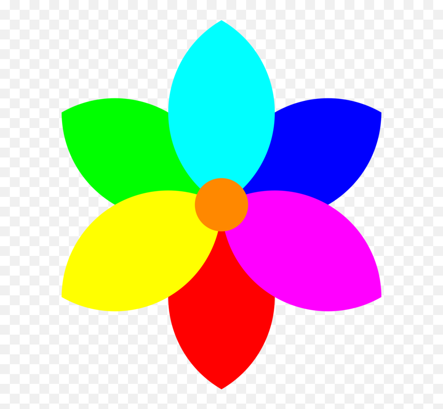 Flower Leaf Symmetry Png Clipart - Seven Colour Flower Petals Emoji,Flower Drawing Png