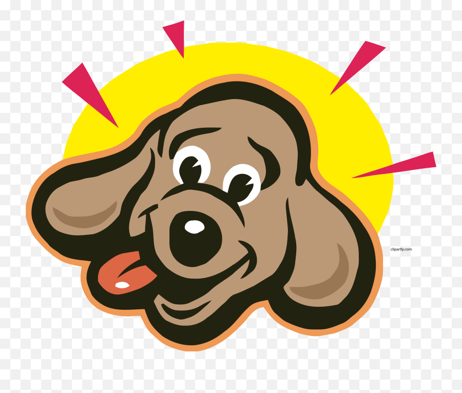 Happy Cartoon Dog Face Transparent Png - Happy Dog Clipart Png Emoji,Dog Face Png