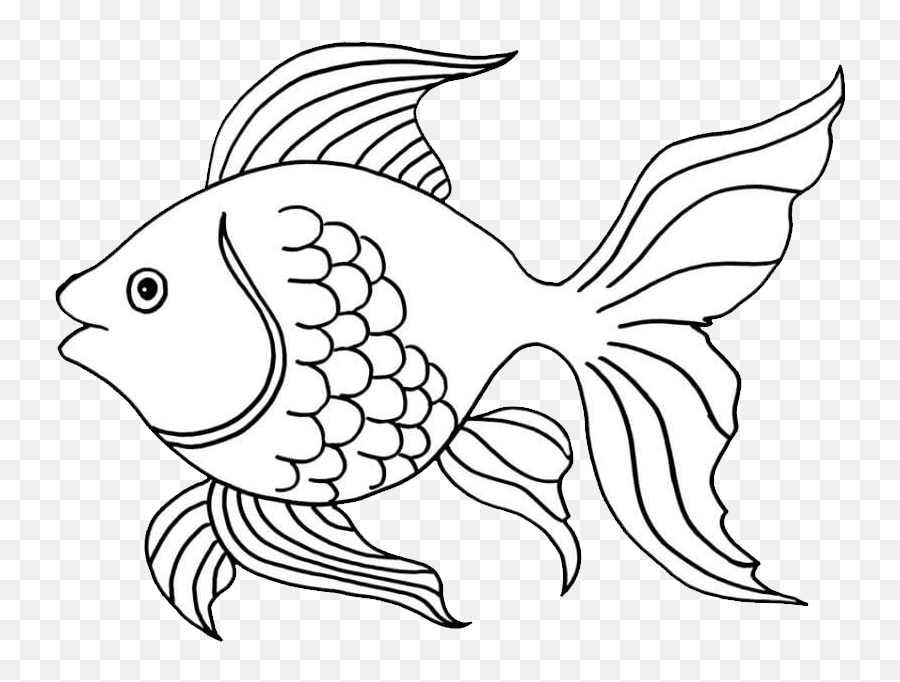 999 Fish Clipart Black And White Free Download Cloud - Gold Fish Coloring Pages Emoji,Fish Clipart Black And White