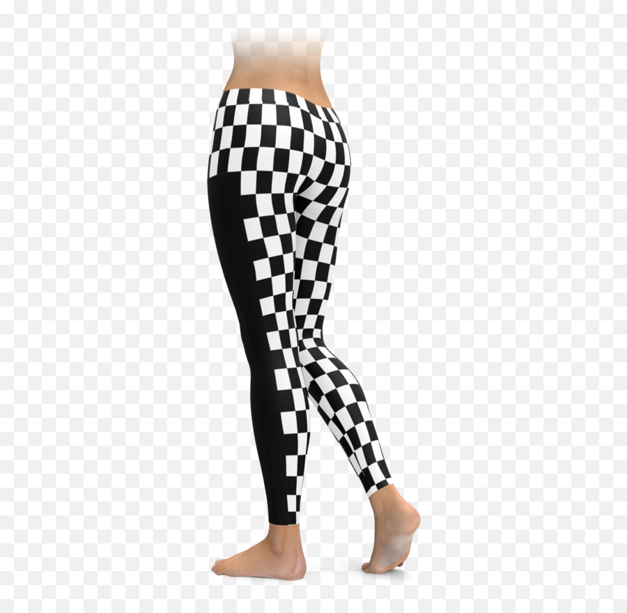 Download Checkered Flag Racing Stripe Leggings - Leggings Emoji,Checkered Flag Transparent Background