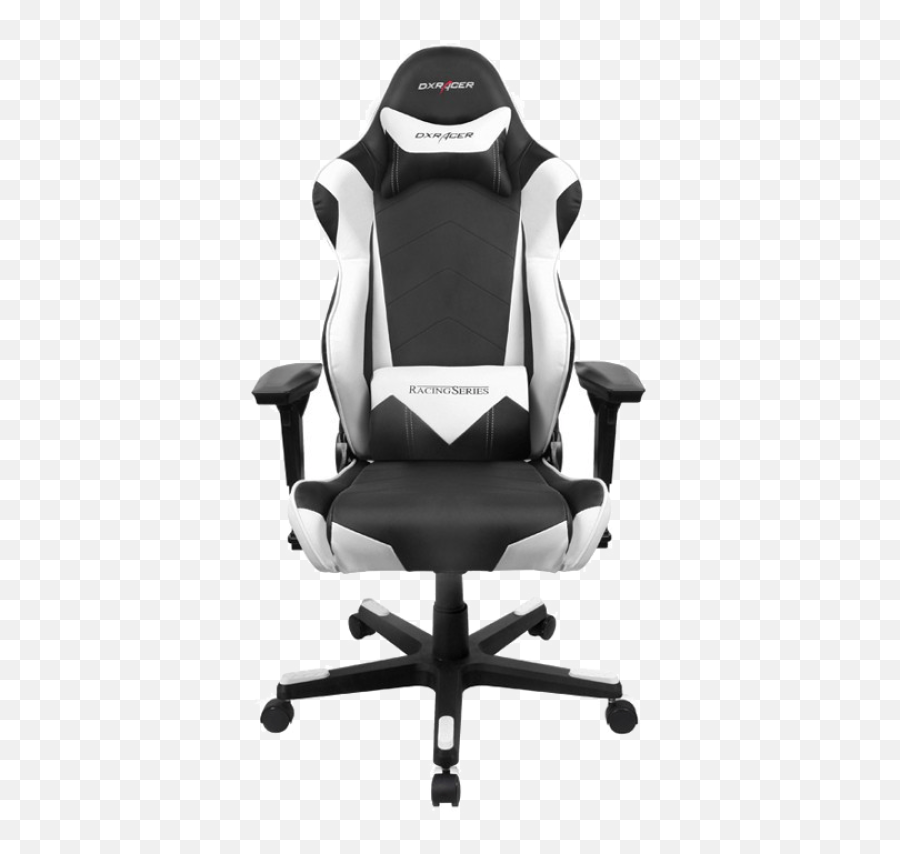 Hd Dxracer Grey Chair - Gaming Chair Black And White Png Emoji,Chair Transparent Background