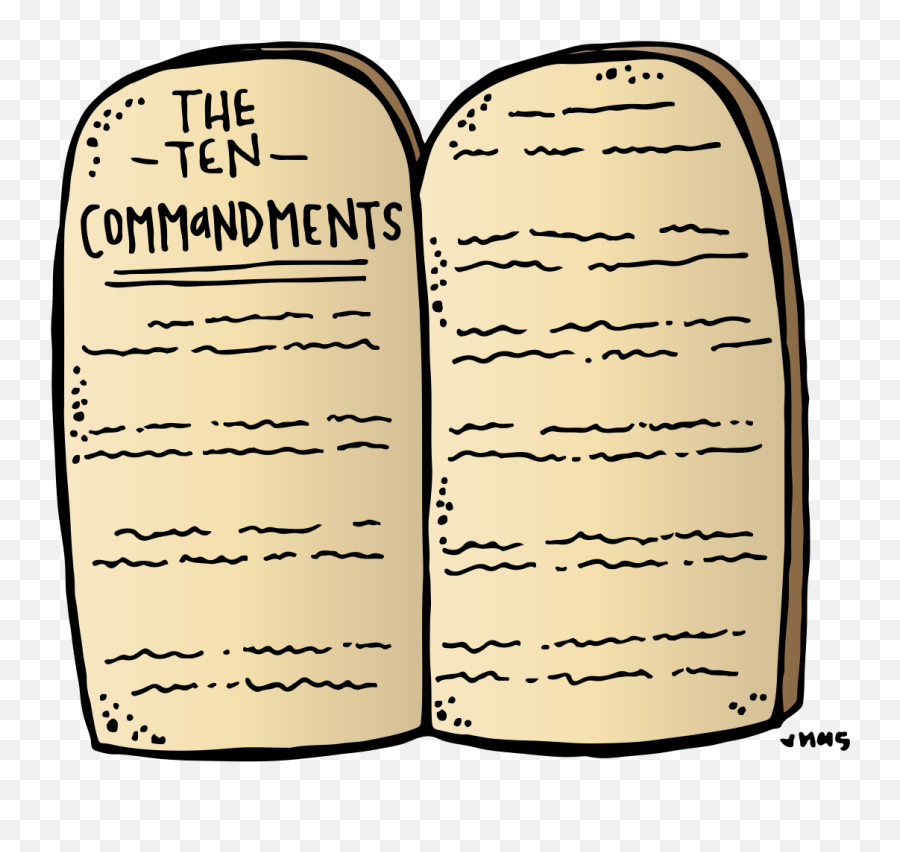 Download Ten Commandments Stone Tablets Clipart - Ten 10 Commandments Clipart Png Emoji,Stone Clipart