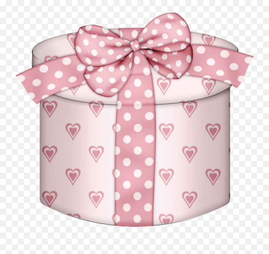 Open Christmas Present Box Png Pink Hearts Round Gift - Pink Transparent Background Gift Boxes Clipart Emoji,Open Box Clipart