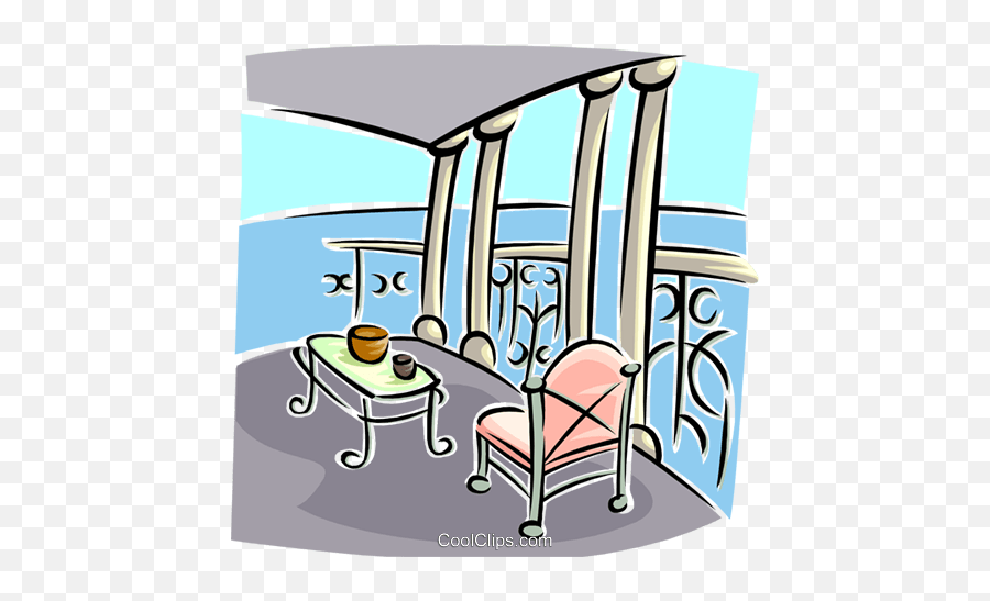 Balcony View Royalty Free Vector Clip - Terrace Clipart Emoji,Royalty Free Clipart