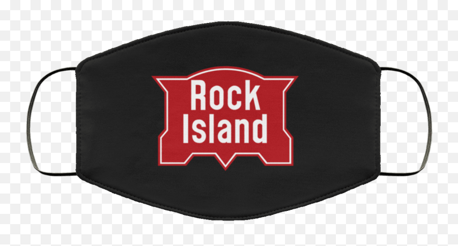 Rock Island Railroad Vintage Logo Face Mask Emoji,Black Rock Logo