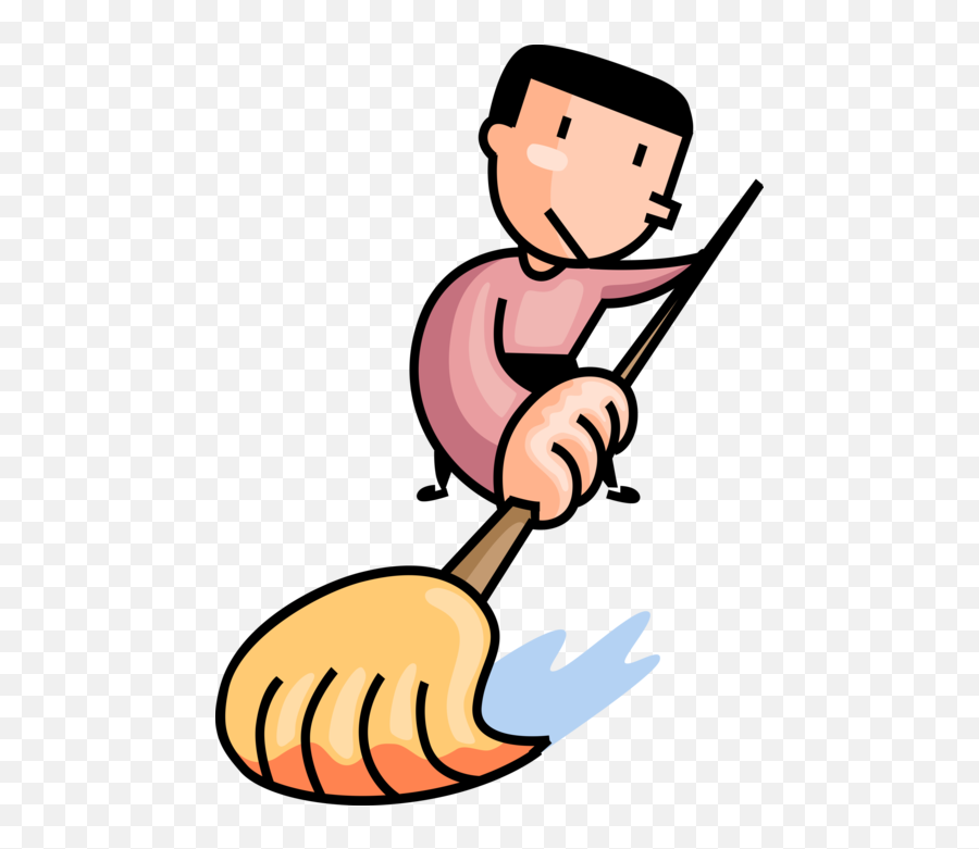 Vector Illustration Of School Janitor Custodian With Emoji,Custodian Clipart