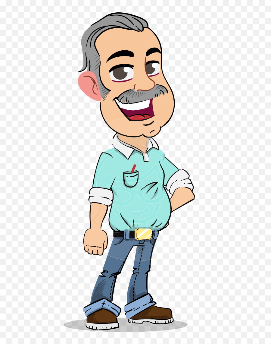Simple Style Cartoon Of A Elderly Man With Mustache Graphicmama Emoji,Elderly Clipart