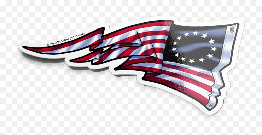 Pats Us Flag Sticker Emoji,New England Patriots Logo Transparent