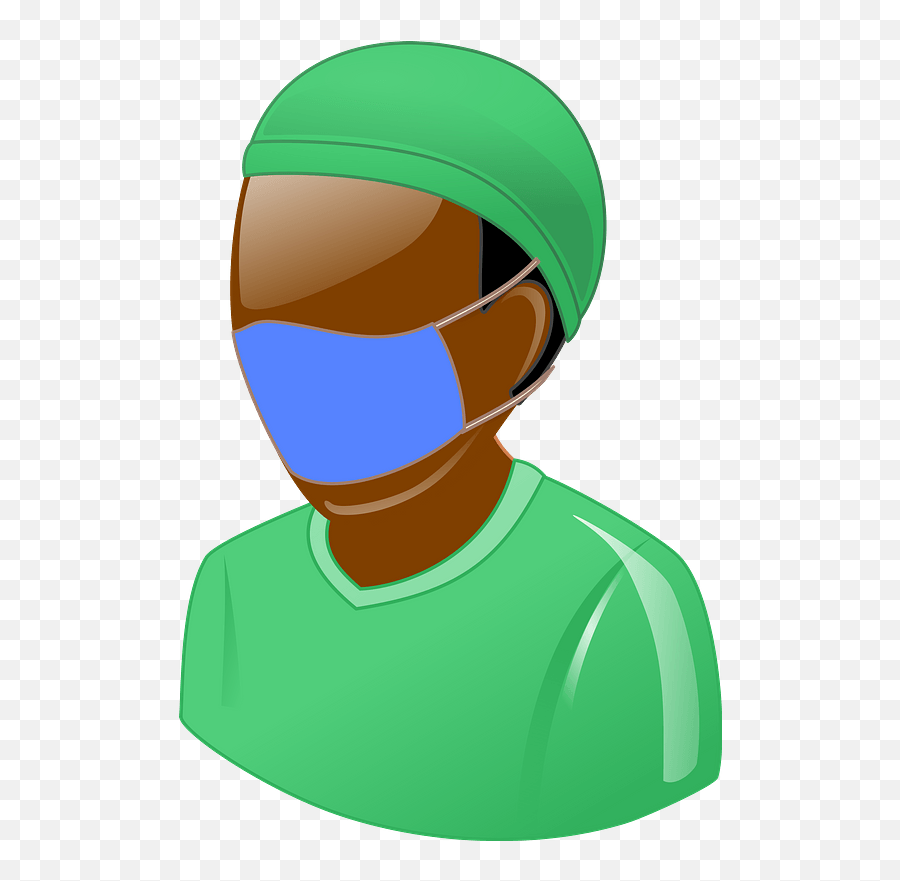 Medical Person In Face Mask Clipart - Vektor Orang Pake Masker Emoji,Surgical Mask Clipart