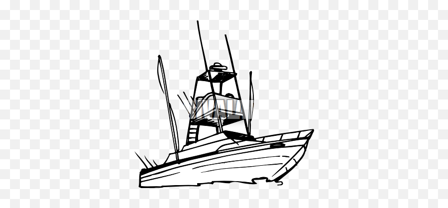 Clipart Panda - Transparent Fishing Boat Silhouette Emoji,Boat Clipart Black And White