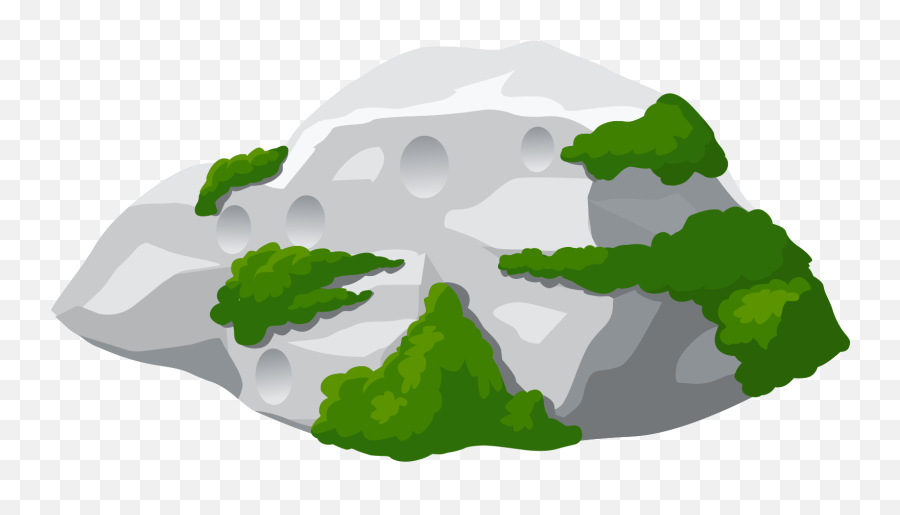 Rock Clipart Dull - Mossy Rock Clip Art Emoji,Rock Clipart
