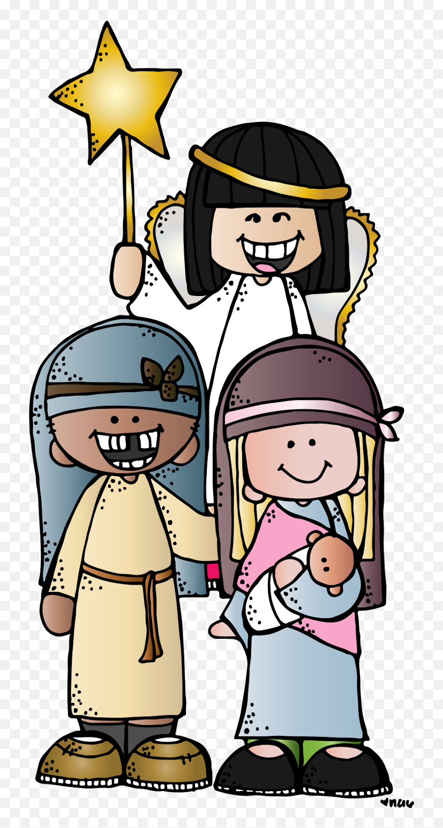 Nativity Clipart - Melonheadz Christmas Clipart Emoji,Nativity Clipart