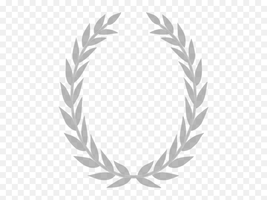 Grey Laurel Wreath Clip Art At Clker - Silver Laurel Wreath Emoji,Wreath Clipart Black And White
