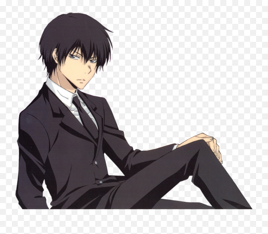 Anime Guy Black Hair Suit Transparent - Hibari Kyoya Png Emoji,Anime Guy Png