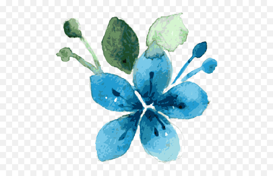 Flower Watercolor Png Pictures Free Download - Free Watercolour Blue Flower Png Emoji,Flowers Transparent Background