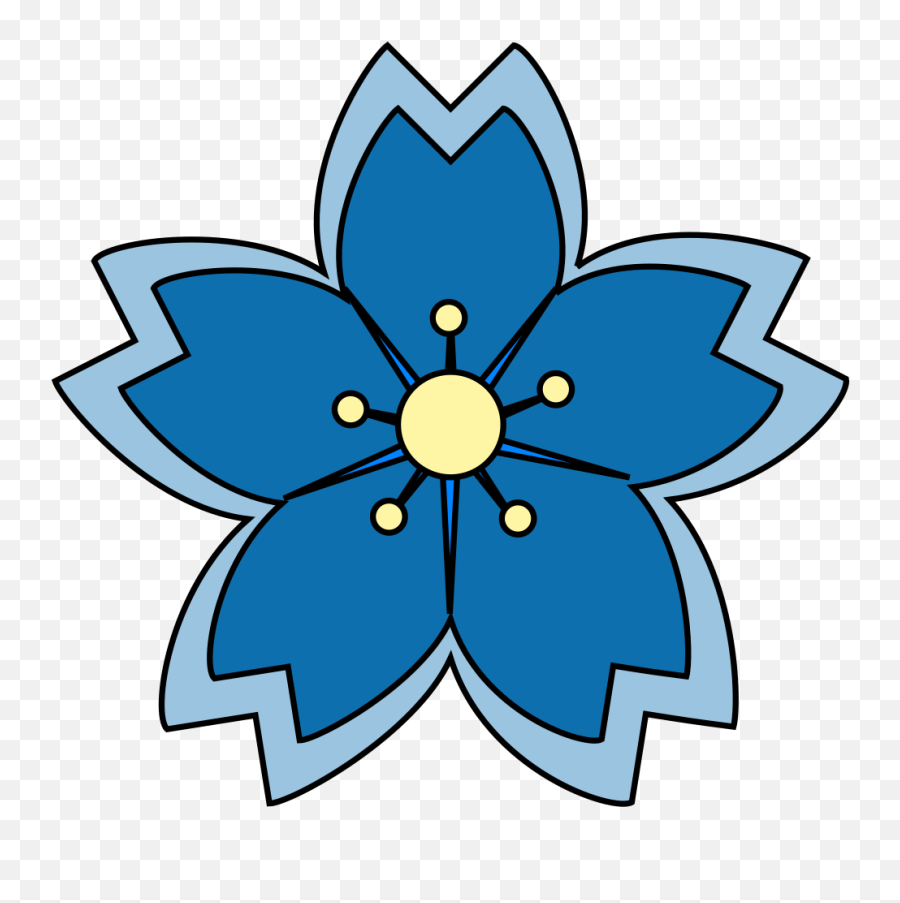 Blue Sakura Blossom Clip Art Emoji,Sakura Clipart