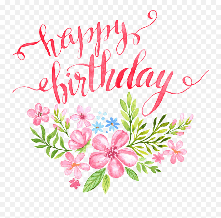 Clipart Flowers Happy Birthday Clipart Flowers Happy - Happy Birthday With Flowers Png Emoji,Happy Birthday Clipart