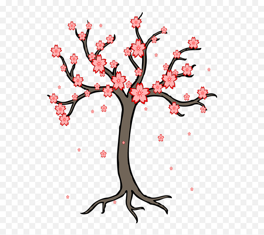 Cherry Blossom Tree - Free Vector Graphic On Pixabay Emoji,Cherry Blossom Branch Png