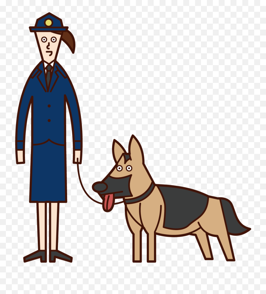 Illustration Of A Drug Dealer And A Police Dog Woman Emoji,People Walking Dog Png