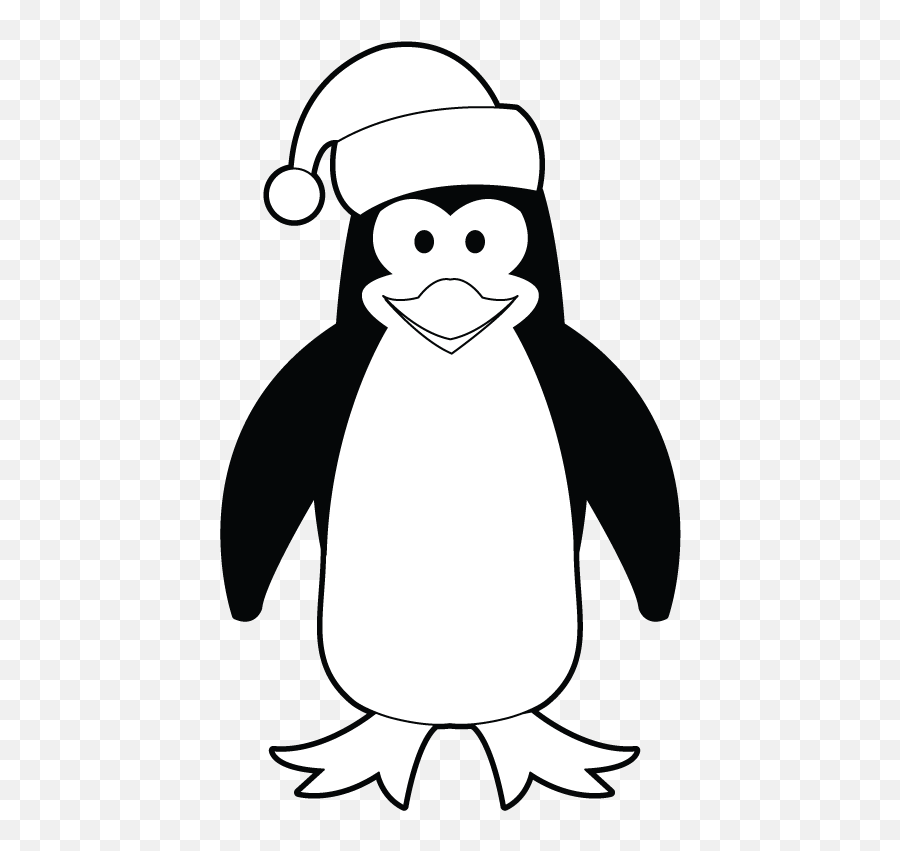Clipart Thanksgiving Penguin Clipart Thanksgiving Penguin - Penguin Winter Clipart Black And White Emoji,Thanksgiving Clipart Black And White