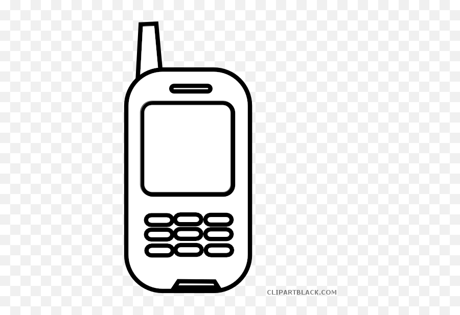 Download Jpg Free Library Cell Phone Black And White Clipart Emoji,Cell Phone Text Clipart