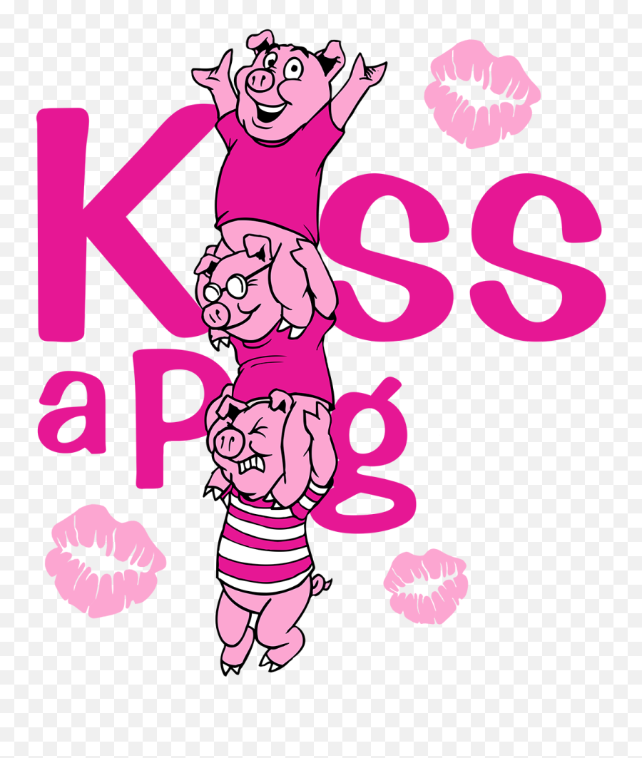 Library Of Kiss A Pig Clip Art Black And White Png Files - Kiss A Pig Clipart Emoji,Pig Clipart