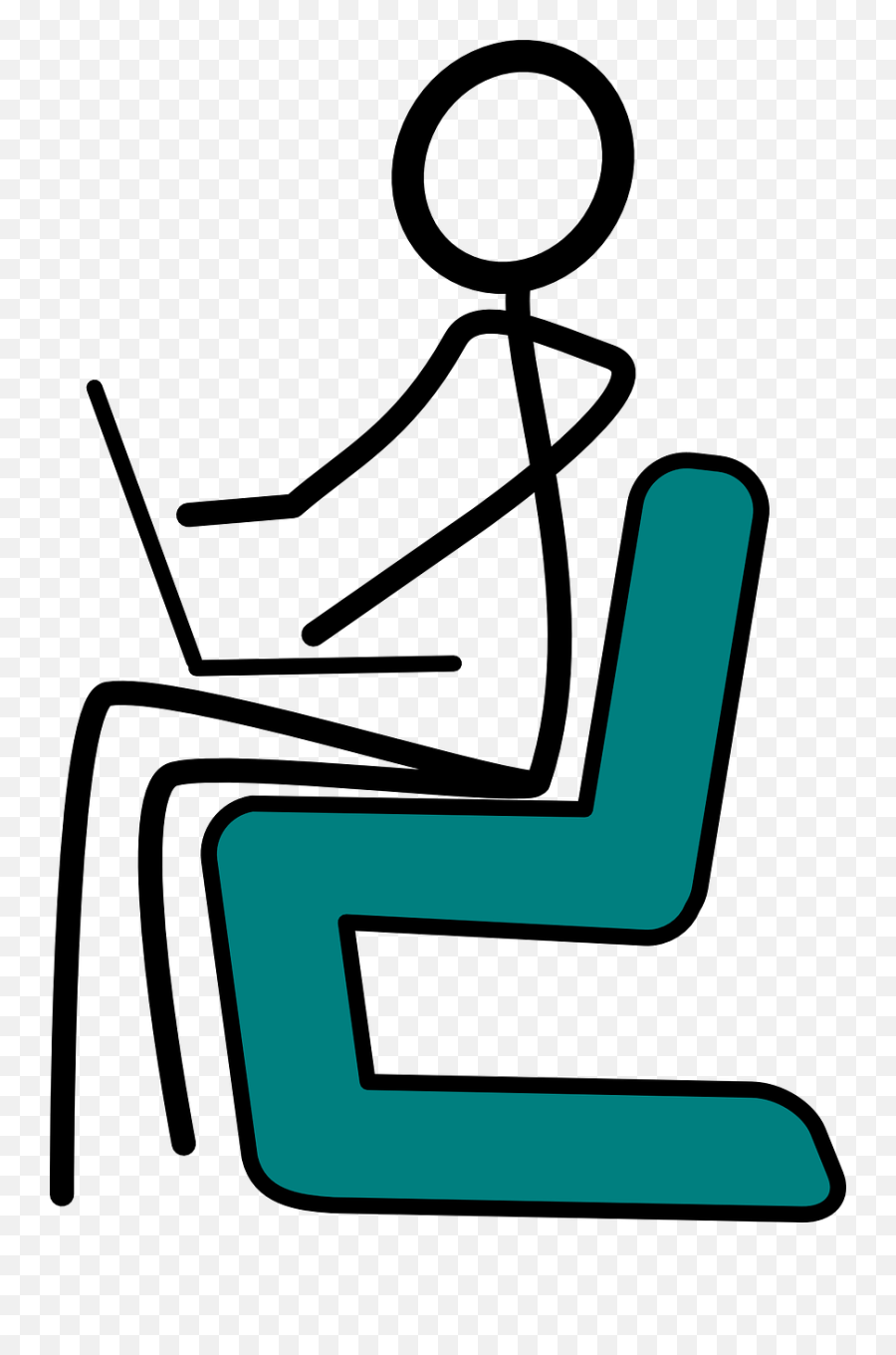 Download How To Set Use Chair Laptop Clipart - Full Size Png Stick Figure Sitting In Chair Png Emoji,Laptop Clipart