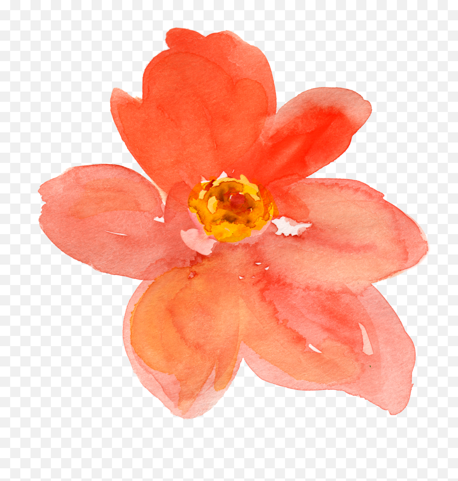 Free Fall Watercolor Floral Clip Art - Flower Color Drawing Orange Emoji,Watercolor Clipart