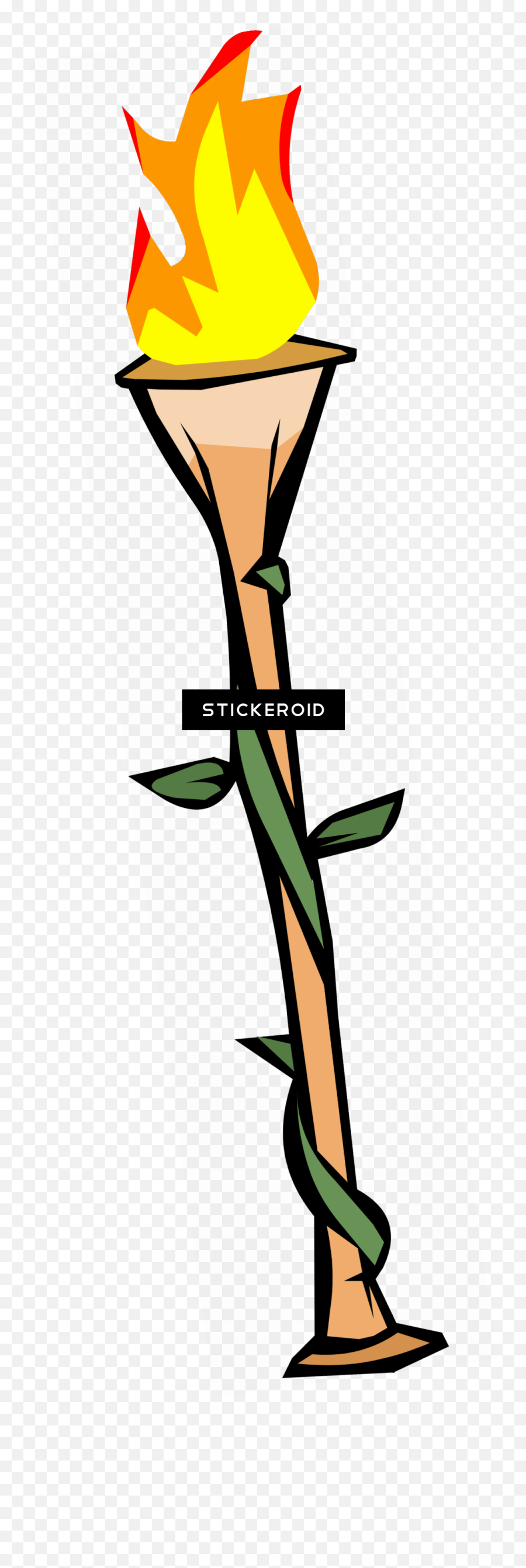 Bamboo Torch - Tiki Torch Clip Art Emoji,Bamboo Clipart