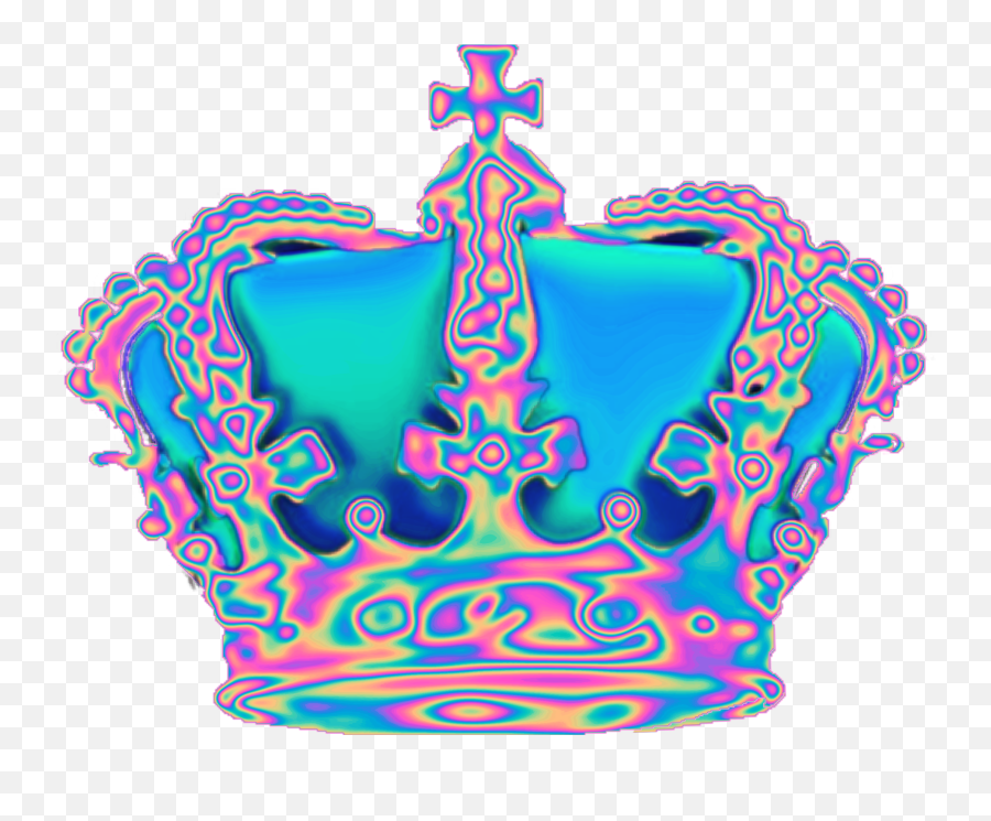 Holo Holographic Tumblr Vaporwave Aesthetic Crown Freet - Aesthetic Holographic Png Emoji,Vaporwave Logo