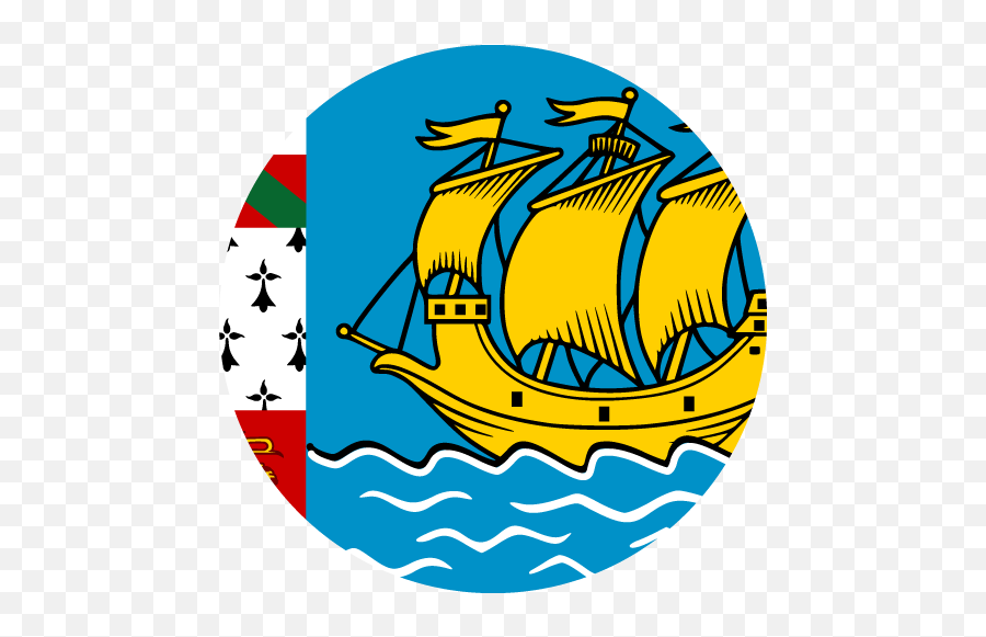 Vector Country Flag Of Saint Pierre And Miquelon - Circle Saint Pierre And Miquelon Flag Circle Emoji,Pierre Png