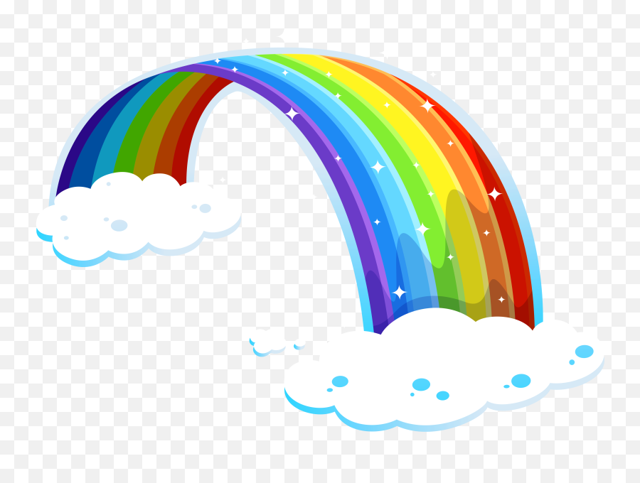 Rainbow With Clouds Png Clipart - Clipart Best Clipart Best Rainbow Clipart Png Emoji,Clouds Png