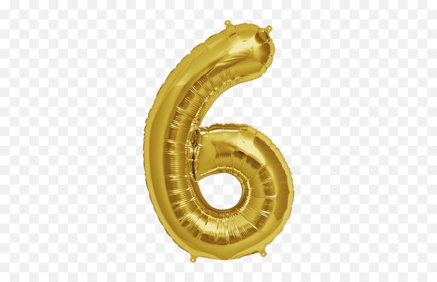 Gold Balloons Png - Foil Balloon Number 6 Emoji,Gold Balloons Png