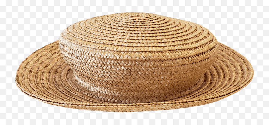 Vintage Round Straw Hat With Lifted Rim - Free Shipping Emoji,Rice Hat Png