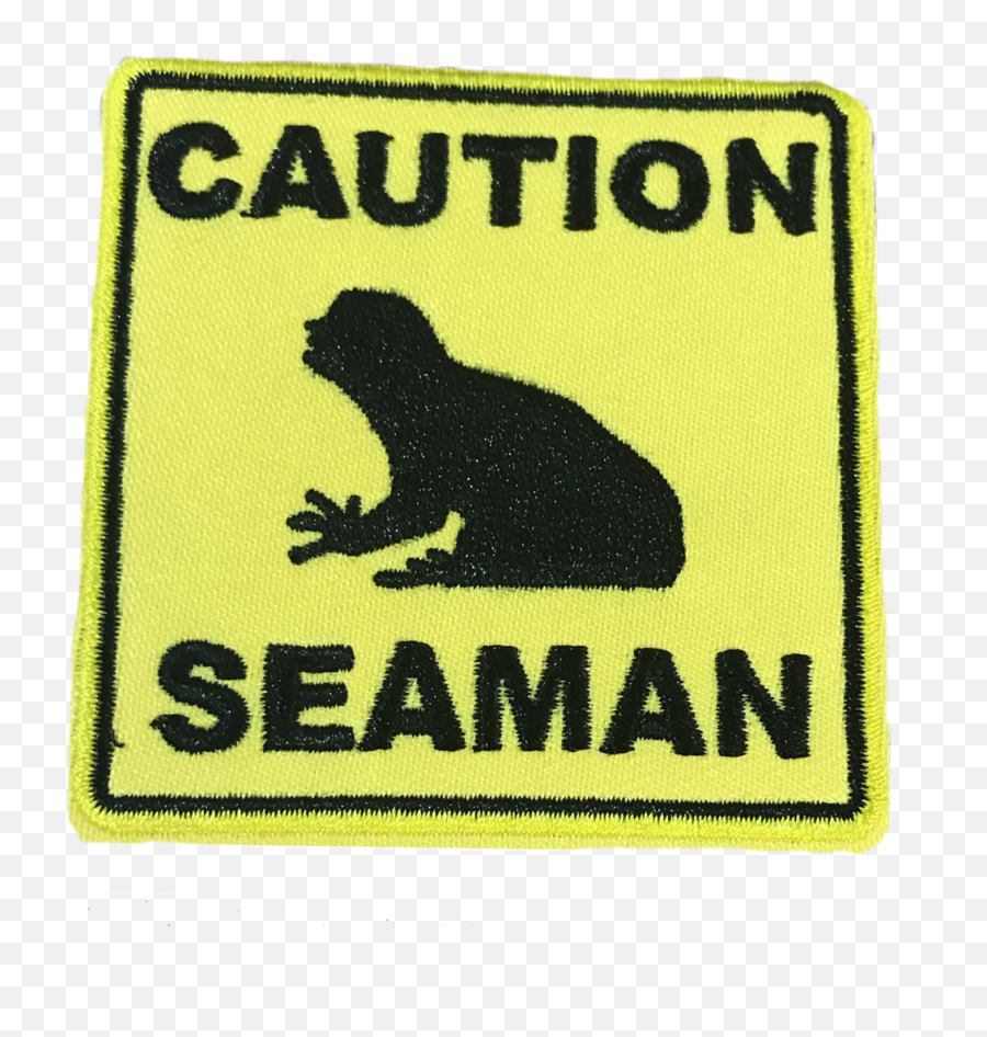 Caution Seaman Embroidery Patch - Seaoil Emoji,Dreamcast Logo