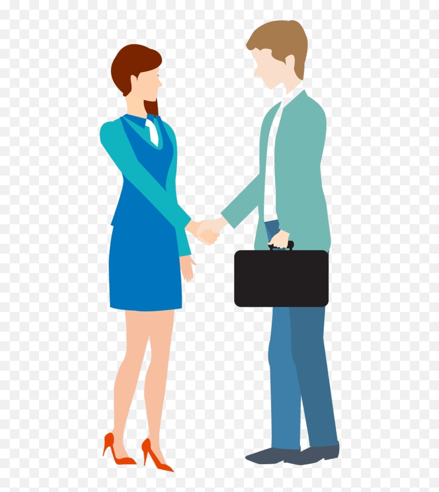 Handshake Clipart Man Woman - Man And Woman Shaking Hands Png Emoji,Handshake Clipart