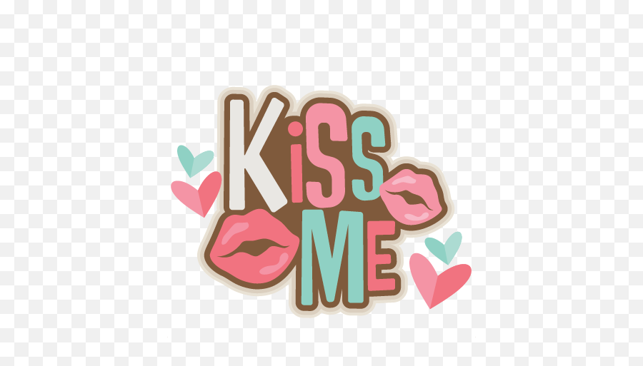 Kiss Me Title Svg Scrapbook Cut File - Miss Kate Cuttables Kiss Me Emoji,Me Clipart