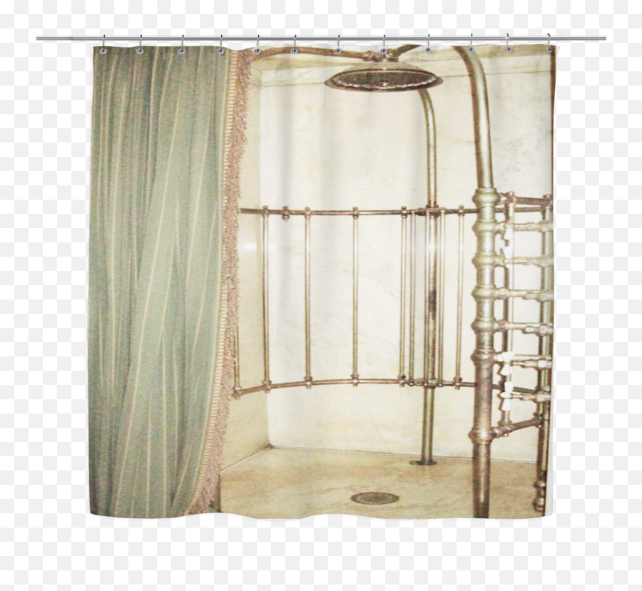 Download Hd Vintage Indoor Bathroom Designed Shower Curtain Emoji,Transparent Shower Curtain With Design