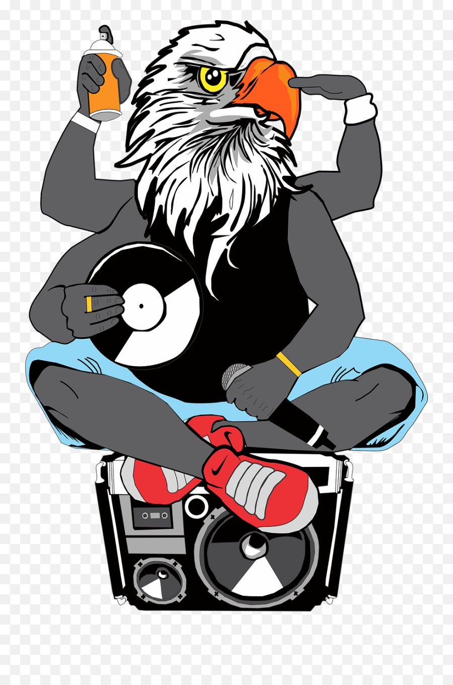 Openclipart - Clipping Culture Eagle With Microphone Emoji,Dj Clipart