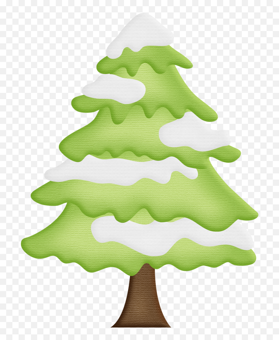 Winter Clipart Christmas Tree - Pine Tree With Snow Clipart New Year Tree Emoji,Winter Clipart