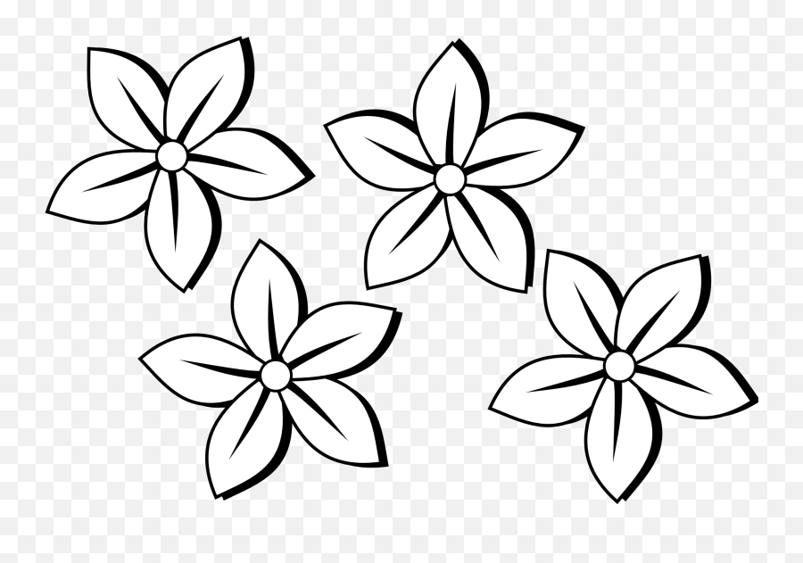 Library Of Black White Flower Clipart - Flower Clipart Black And White Emoji,Flower Clipart Black And White