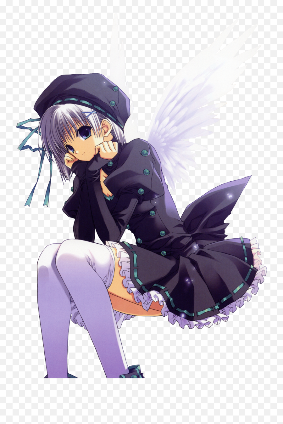 Angel Anime Girl Transparent Background - Imagenes De Muñecas Pensando Emoji,Anime Girl Transparent Background