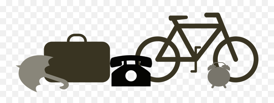 Garage Sale Junk Old - Silhouette Bicycle Clipart Black And White Emoji,Garage Sales Clipart