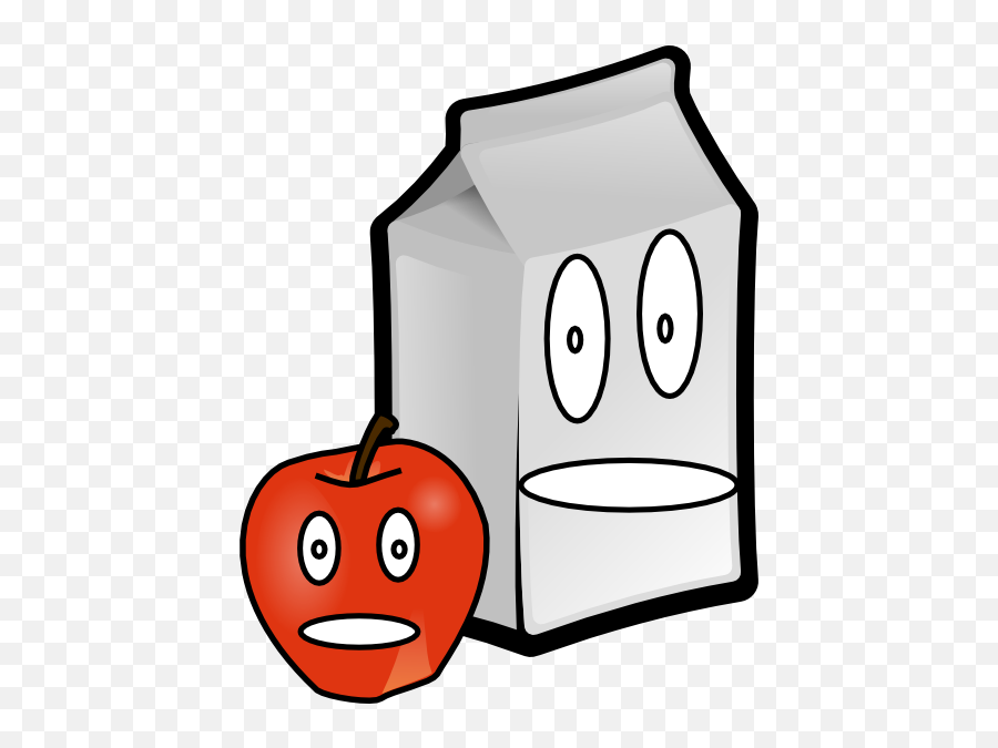 Apple And Milk Clip Art At Clker - Milk And Apples Cartoon Emoji,Milk Clipart
